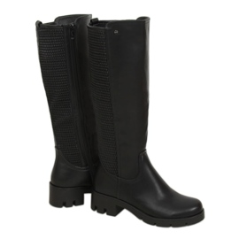 Bottines noires à semelles hautes 6286-1 Noir