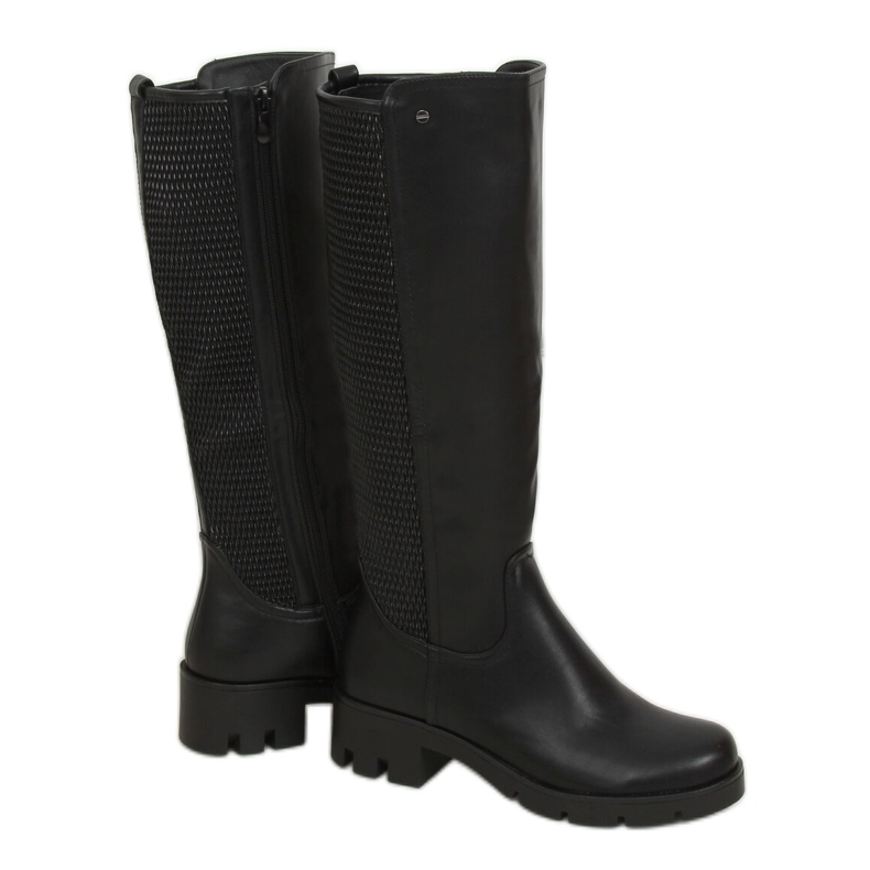 Bottines noires à semelles hautes 6286-1 Noir le noir