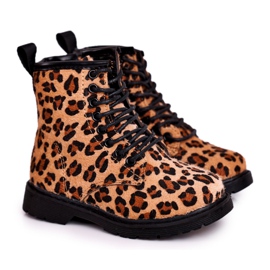 FRROCK Boots enfant à motif léopard Dafne brun multicolore