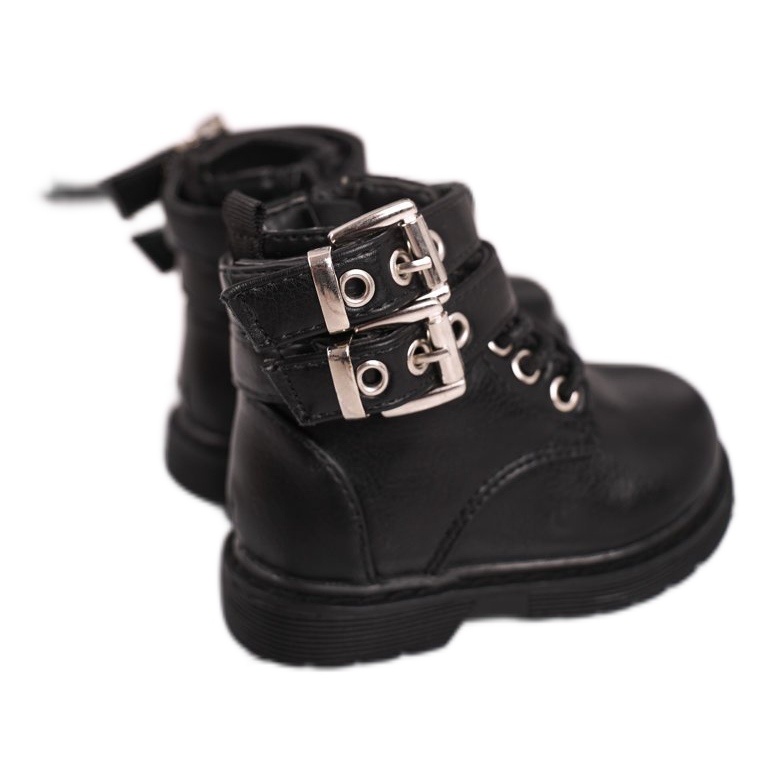 FRROCK Bottes Enfant Chauffées Avec Fourrure Noir Valentina le noir