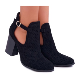 Bellucci Bottines Femme à Talon Ajouré Avec Découpes Noir GoodDay