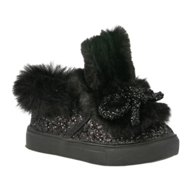 FRROCK Baskets chaudes noires pour enfants Mumi