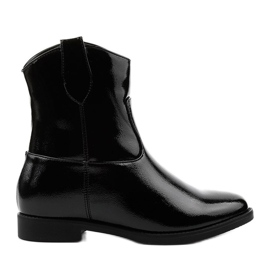Bottes isolées noires avec un coin caché en éco-cuir Leafoak le noir