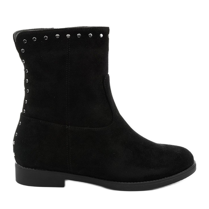Bottes noires avec un coin caché et litas True-blue le noir