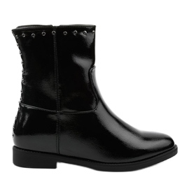 Bottes noires avec un coin caché et des lettres Forget le noir