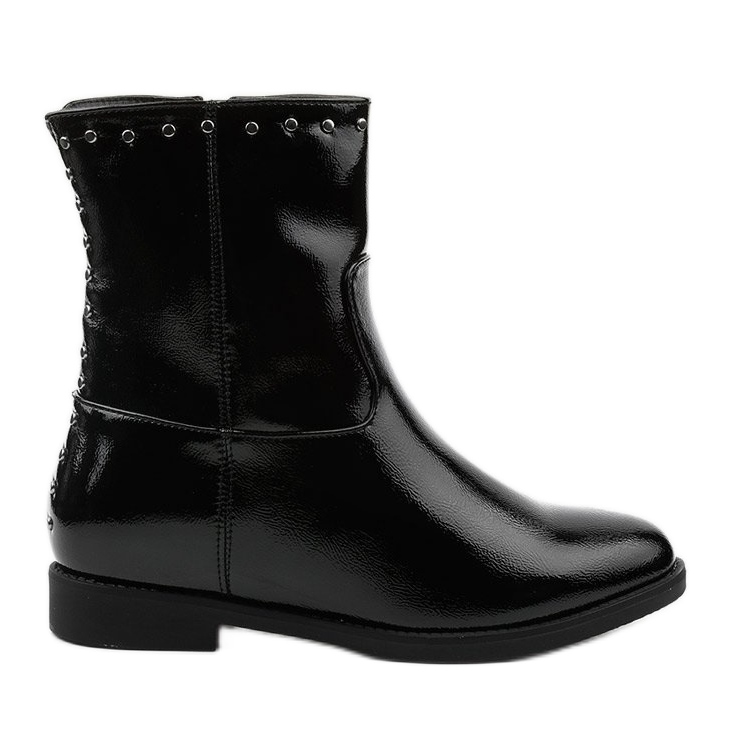 Bottes noires avec un coin caché et des lettres Forget le noir