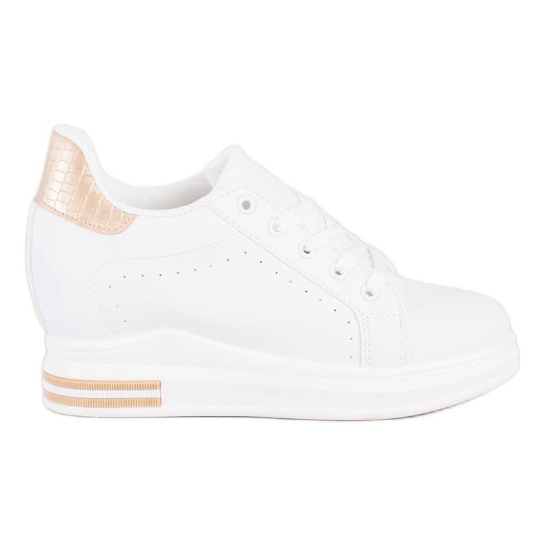 SHELOVET Chaussures de sport sur un coin blanche d'or SHELOVET Chaussures de sport sur un coin blanche d'or