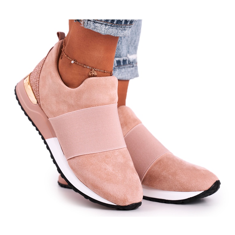 FB2 Chaussures de sport pour femmes Sneakers Slip-on Rose Say Something beige