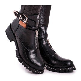 FRBS Bottines Femme Avec Découpes Noir Joan