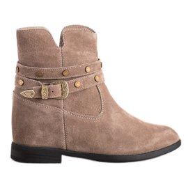 Filippo Bottines en cuir décorées beige Filippo Bottines en cuir décorées beige