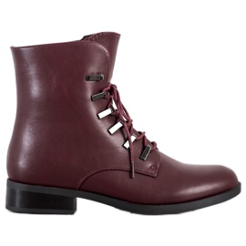 SHELOVET Bottines bordeaux classiques rouge