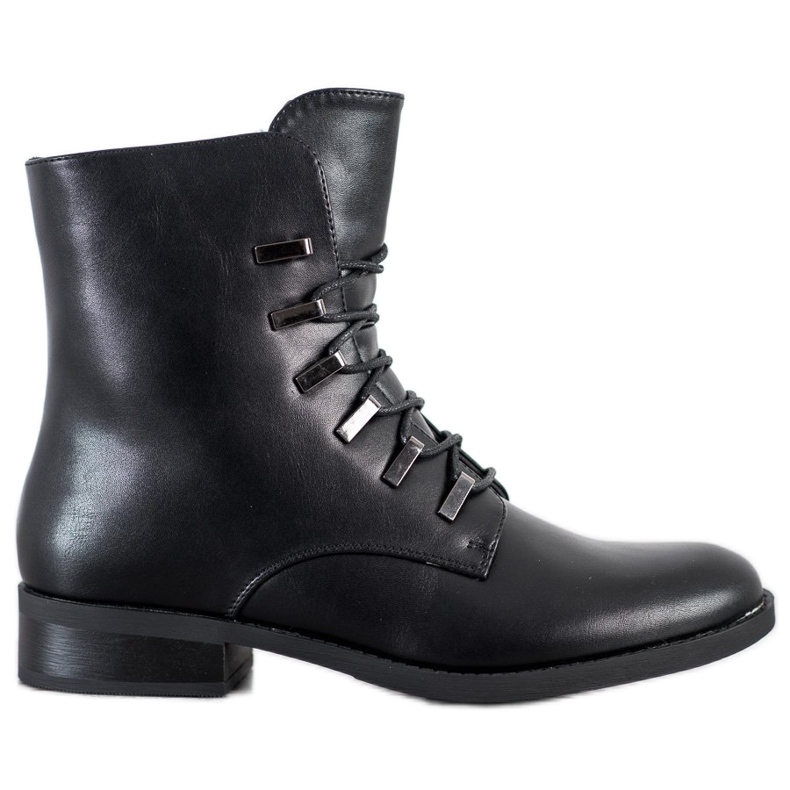 SHELOVET Bottes noires classiques le noir