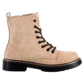 Small Swan Trappeurs en suède beige brun