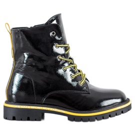 Goodin Trappeurs vernis noir jaune