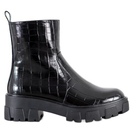 Goodin Bottes sur la plate-forme le noir
