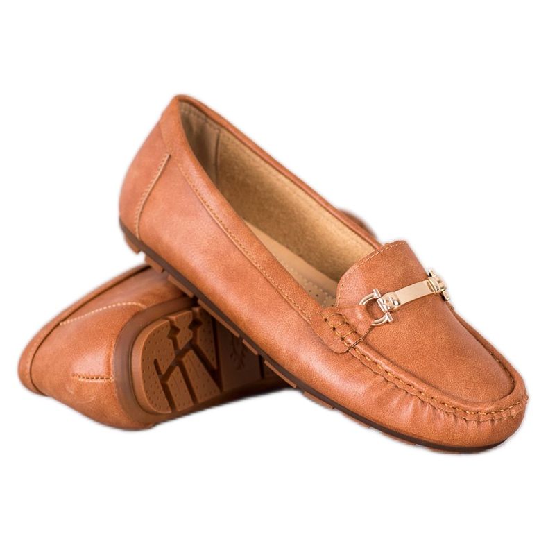 Clowse Mocassins camel avec ornement brun