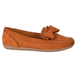 Fama Mocassins Avec Un Noeud brun jaune