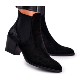Bottines Femme À Talons Hauts Sergio Leone Suede Noir BT613
