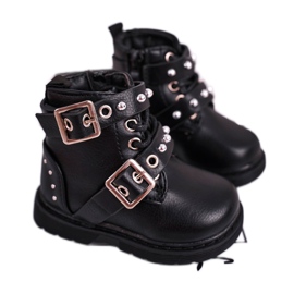 FRROCK Bottes pour enfants réchauffées de fourrure Black Mary noir