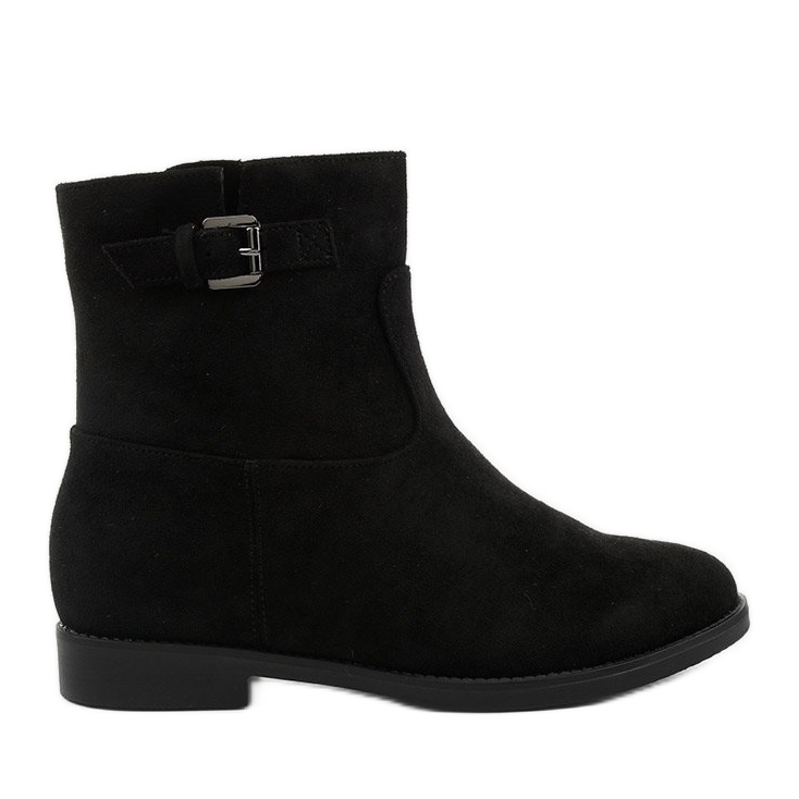 Bottes isolées noires avec un coin caché en daim Clifford le noir