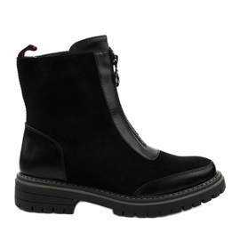 BM Bottines plates isolées noires Shadowgrain