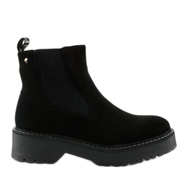 Bottines plates noires en éco-cuir imitation daim Mildshade le noir