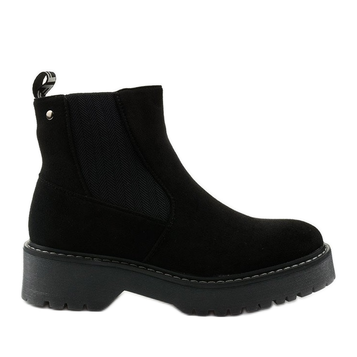 Bottines plates noires en éco-cuir imitation daim Mildshade le noir