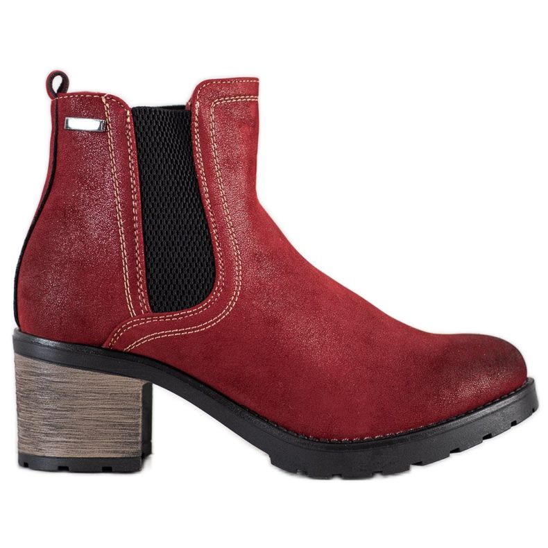 SHELOVET Bottines stylées à paillettes rouge