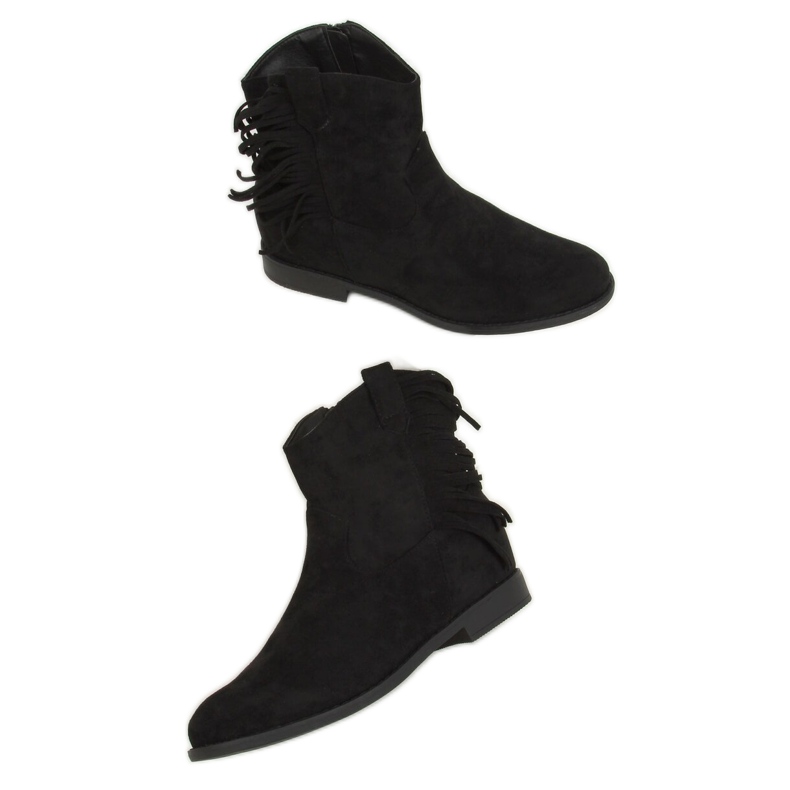 Bottines noires style bohème, noir 688-A99 Noir le noir