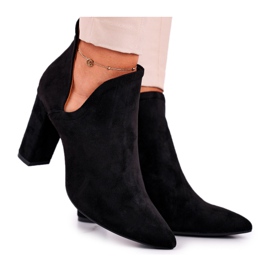 MSMG Bottines Femme Talon Cut Noir Voom le noir