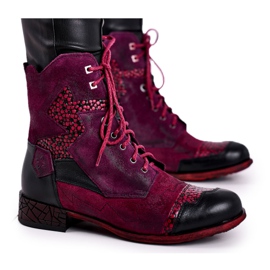Bottes Chaudes En Cuir Femme Maciejka Violet 04625-23 rouge multicolore