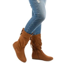 Bottes en daim camel pour femme Bottes Russell brun