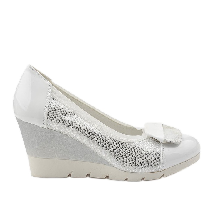 Escarpins argentés sur le talon compensé Downreaver