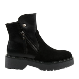 Bottines en daim écologique noir de Brundstan