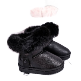 Apawwa Bottes de neige pour enfants isolées Marella noires avec fourrure