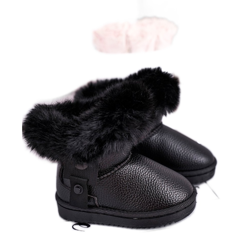 Apawwa Bottes de neige pour enfants isolées Marella noires avec fourrure le noir