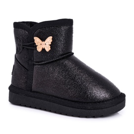 Apawwa Bottes de neige isolées pour enfants avec un papillon noir Cosmic