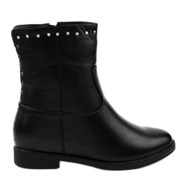 Bottes noires avec un coin caché et des lettres Nambi le noir