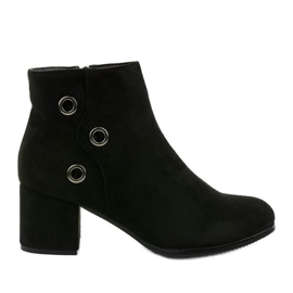 Bottines noires avec éco-daim A8163 / A le noir