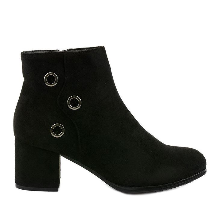 Bottines noires avec éco-daim A8163 / A le noir