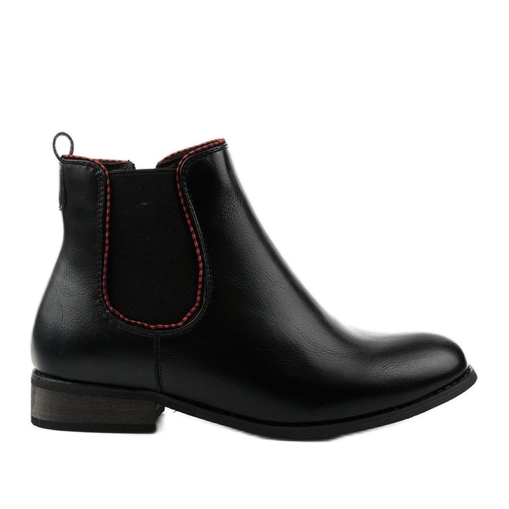 Bottines Chelsea plates noires à élastique 20Y8031-1 le noir
