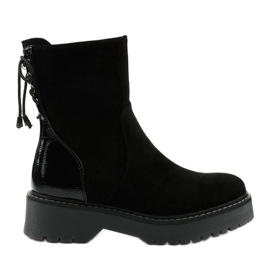 Bottines noires façon daim avec une fermeture éclair Keensallow le noir