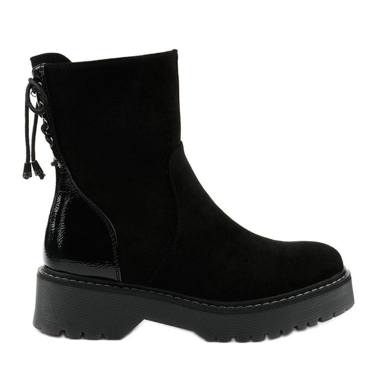 Bottines noires façon daim avec une fermeture éclair Keensallow le noir