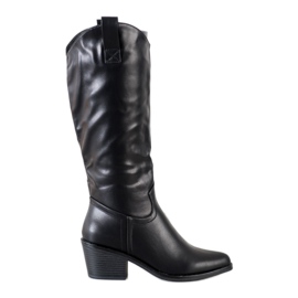 SHELOVET Bottes de cowboy noires