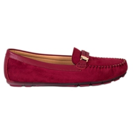 Fama Mocassins en daim rouge