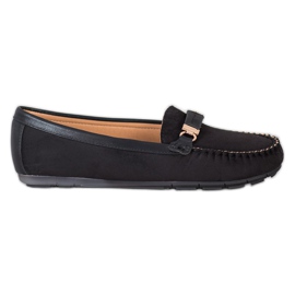 Fama Mocassins en daim le noir