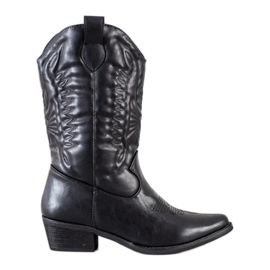 SDS Bottes de cowboy noires le noir