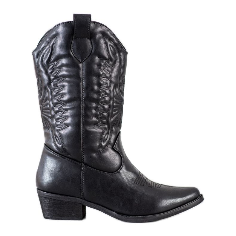 SDS Bottes de cowboy noires le noir