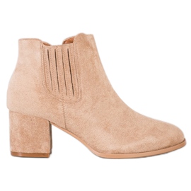 Bella Paris Bottines Courtes En Daim beige