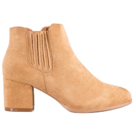 Bella Paris Bottines Courtes En Daim beige